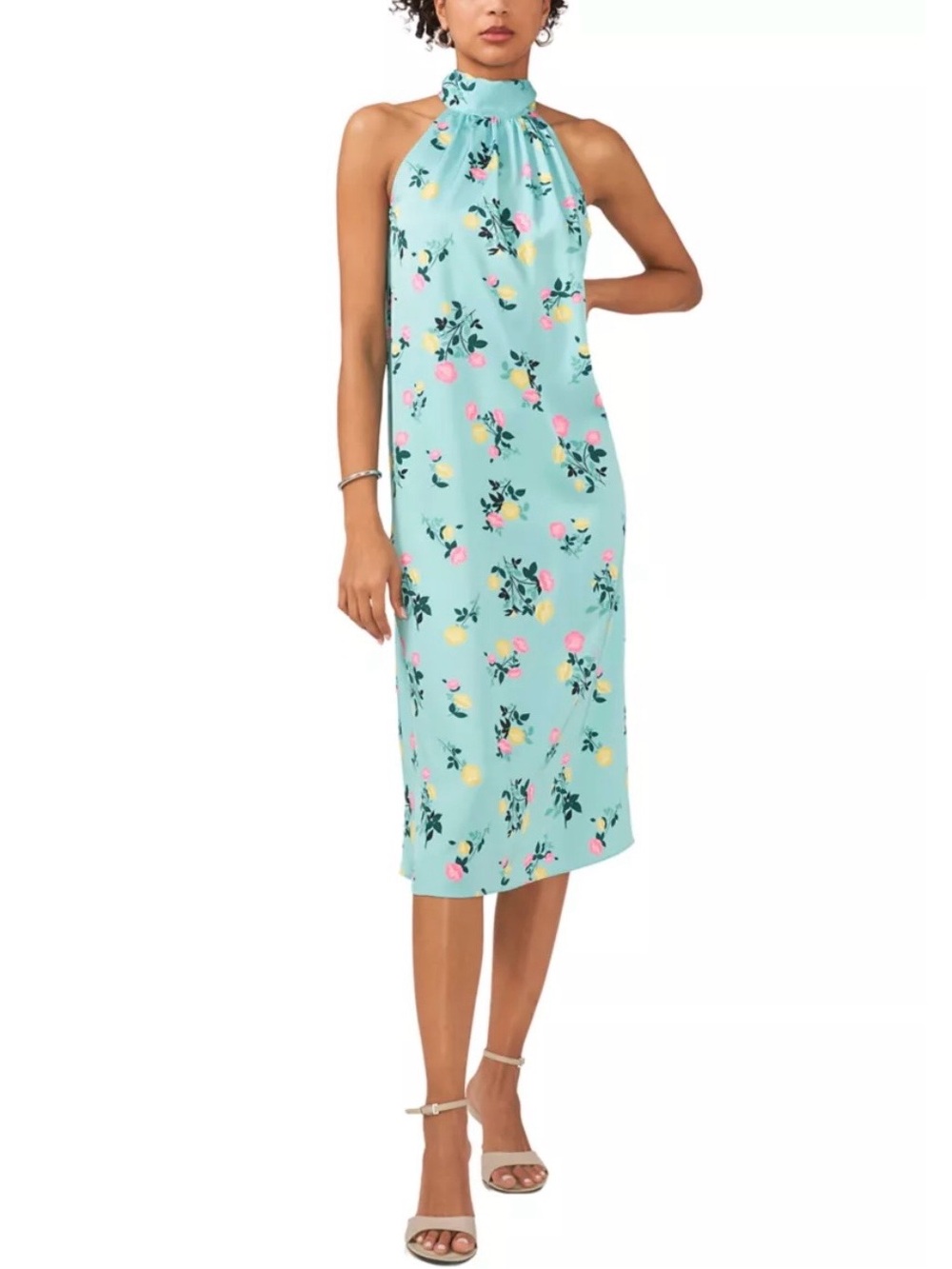 1.State Women's Halter Neck Printed Midi Dress